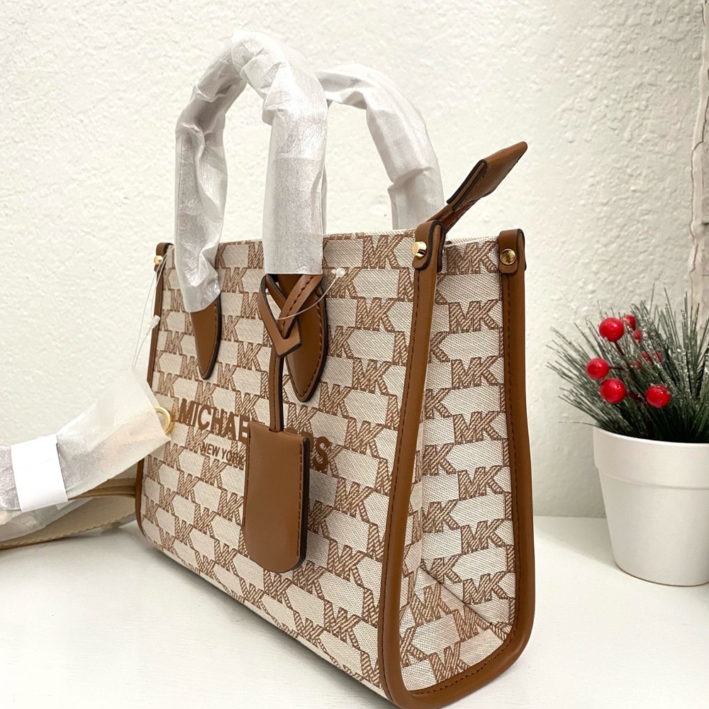 Michael Kors Mirella Small Logo Jacquard Crossbody Bag - Picture 2 of 10